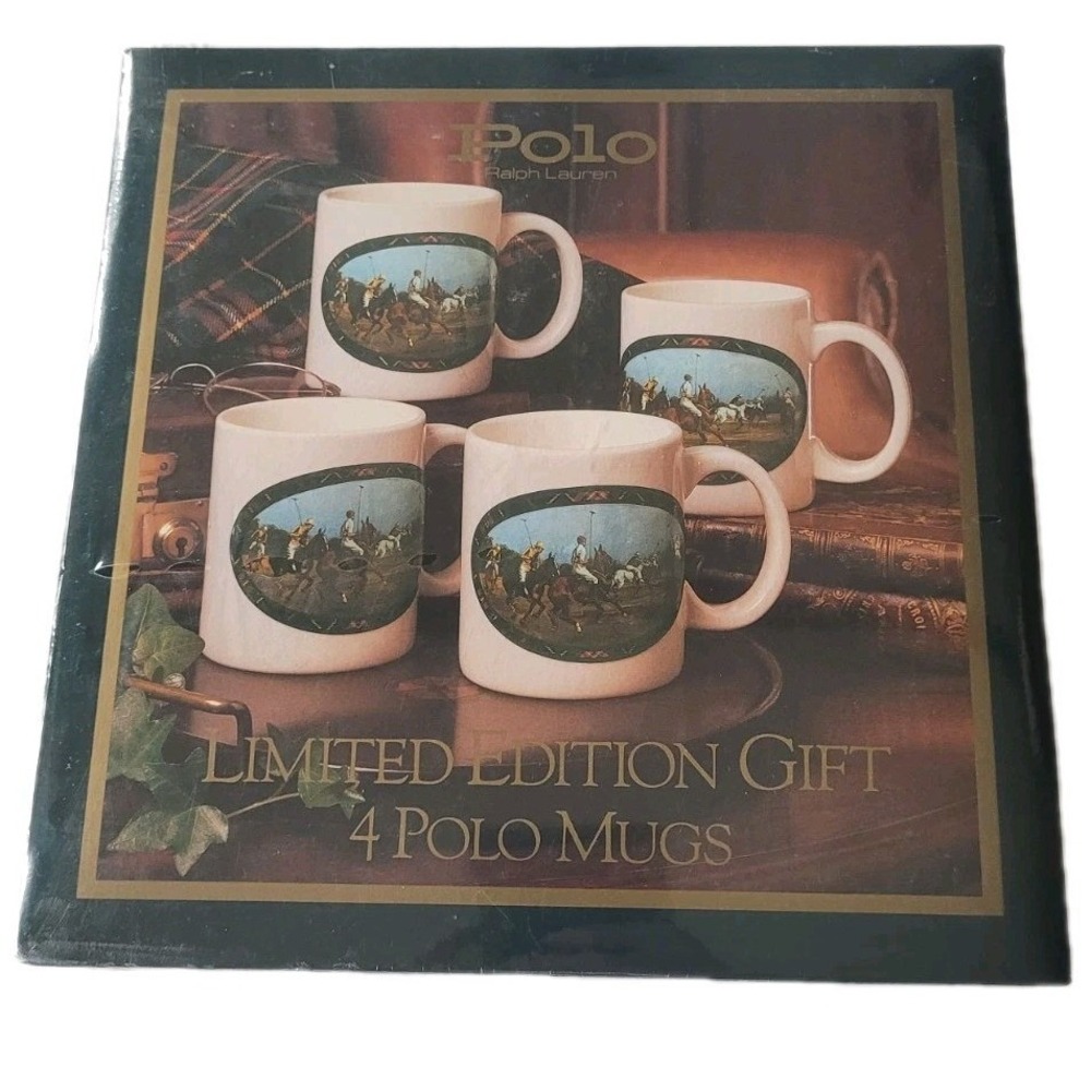 Vtg Sealed 1978 Polo Ralph Lauren Limited Edition Plaid 4pc Mugs Gift Set New